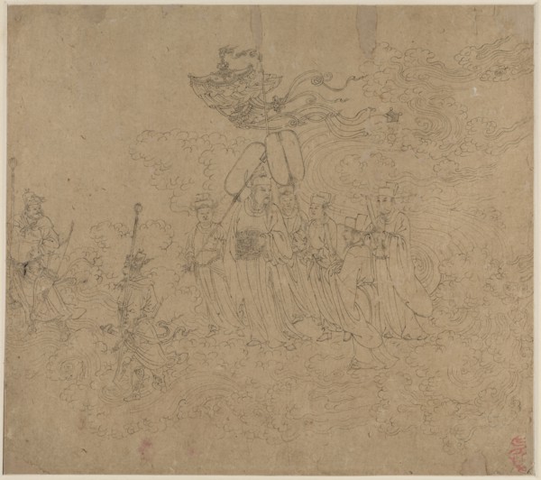 Album of Daoist and Buddhist Themes: Procession of Daoist Deities: Leaf 6, 1200s. China, Southern