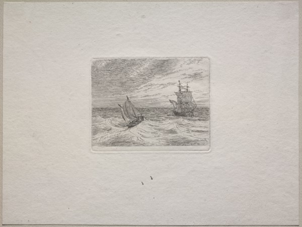 Rough Seas with a Two-master and Sailboat, 1838. Johann Christian Clausen Dahl (Norwegian,