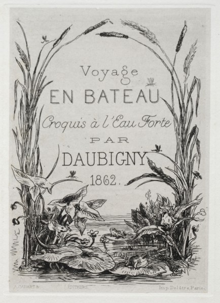 Title Frontispiece for the Album: The Boat Trip, 1861. Charles François Daubigny (French,