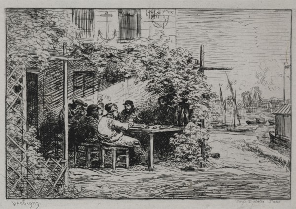 The Boat Trip:  The Lunch before Going Aboard at Asnières, 1861. Charles François Daubigny (French,