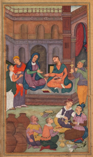The Marriage at Cana, from a Mirror of Holiness (Mir’at al-quds) of Father Jerome Xavier, 1602-1604