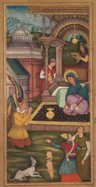 The Annunciation, from a Mir’at al-quds of Father Jerome Xavier (Spanish, 1549–1617), 1602-1604.