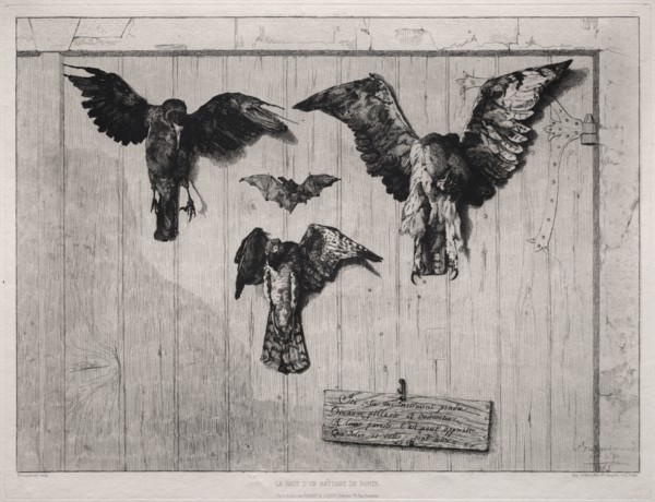 The Top of the Swing-Door, 1852 (printed 1865). Félix Bracquemond (French, 1833-1914), Cadart &