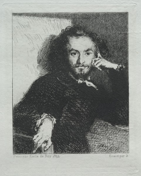 Baudelaire, after Emil de Roy, 1869. Félix Bracquemond (French, 1833-1914). Etching and drypoint;