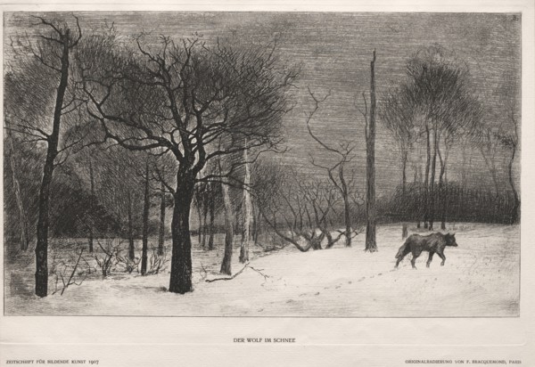 Winter, 1862. Félix Bracquemond (French, 1833-1914), Bildende Kunst. Etching; sheet: 23.5 x 32.5 cm