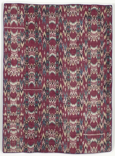 Wall hanging, 1800 - 1850. Uzbekistan, Bukhara, 1800 - 1850. Warp ikat, warp-faced plain weave;