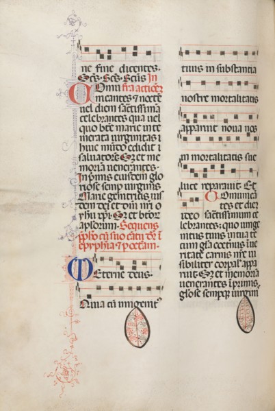 Missale: Fol. 177v: Music for various ordinary prayers, 1469. Bartolommeo Caporali (Italian, c.