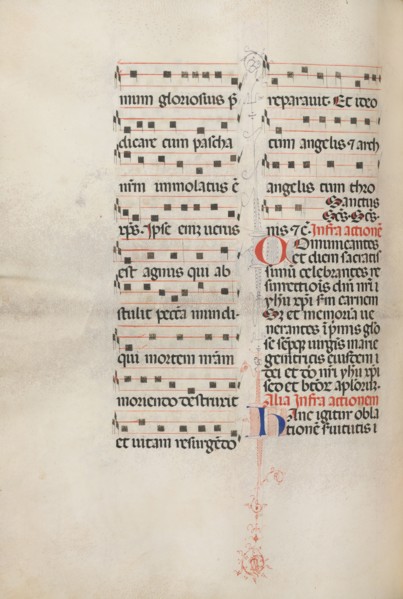 Missale: Fol. 179v: Music for various ordinary prayers, 1469. Bartolommeo Caporali (Italian, c.