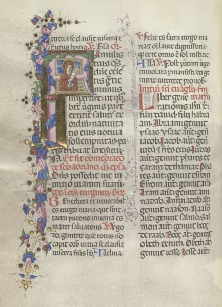 Missale: Fol. 311v: Saint Anne holding the newborn Virgin, 1469. Bartolommeo Caporali (Italian, c.