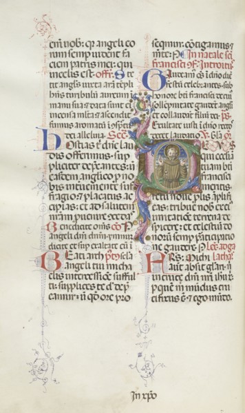 Missale: Fol. 318v: Saint Francis, 1469. Bartolommeo Caporali (Italian, c. 1420-1503), assisted by