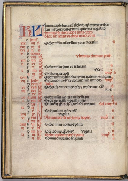 Missale: Fol. 5v: June Calendar Page, 1469. Bartolommeo Caporali (Italian, c. 1420-1503), assisted