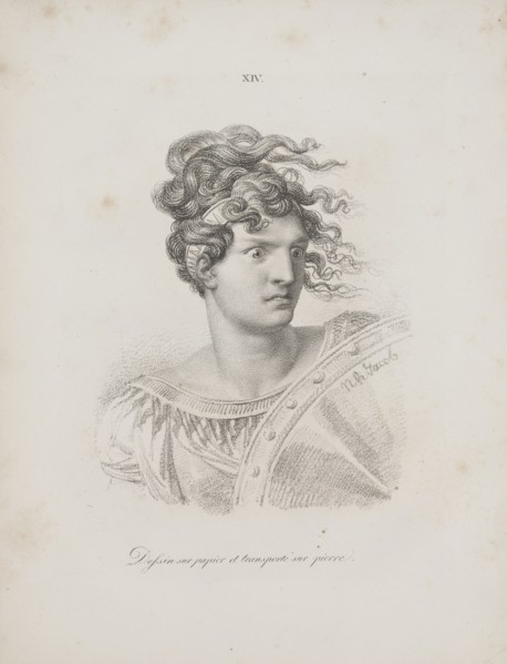 Art of the Lithograph: Head of an Amazon, Plate XIV , 1819. Alois Senefelder (German, 1771-1834).