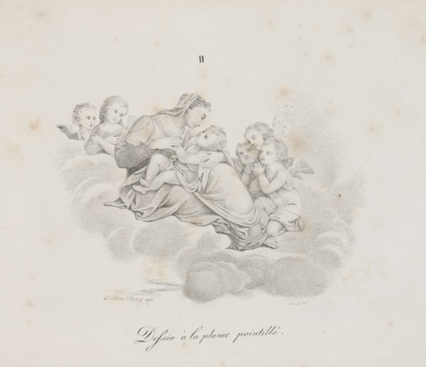 Art of the Lithograph: Madonna and Child on the Clouds, Plate II, 1819. Alois Senefelder (German,