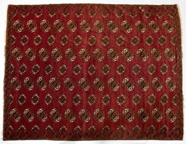 Turkmen Main Carpet, 1870s. Turkmenistan or Afghanistan, Saryk tribe, 19th century. Wool, silk; 171