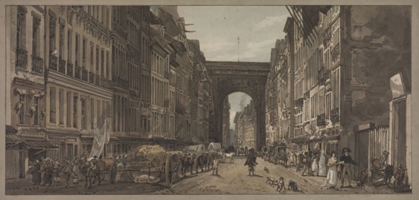 A Selection of Twenty of the Most Picturesque Views in Paris: View of the Gate of St. Denis taken