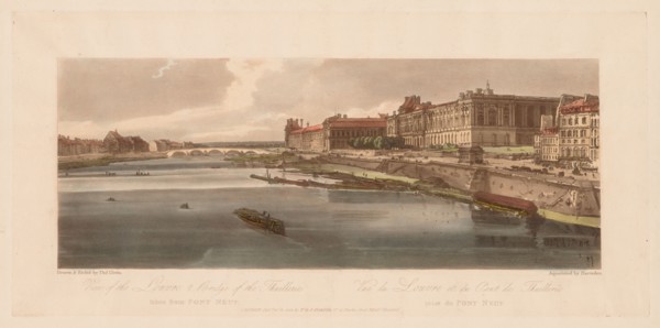 A Selection of Twenty of the Most Picturesque Views in Paris: View of the Louvre & Bridge of the