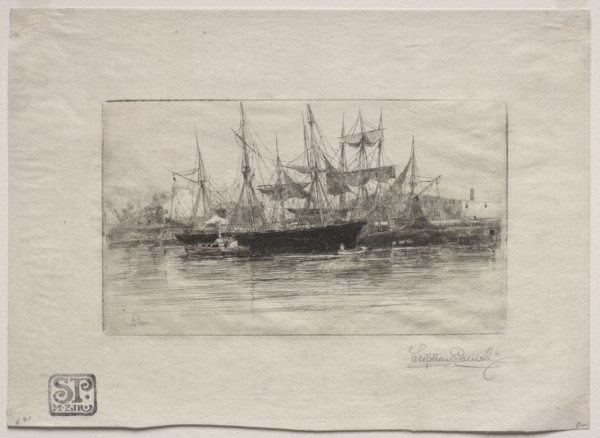 Point Breeze Oil Wharves, 1880. Stephen Parrish (American, 1846-1938). Etching; sheet: 24 x 33.3 cm