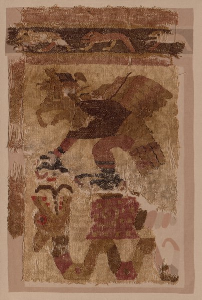 Textile Fragment, c. 50-650. Peru, Moche, north coast, 1st-7th century. Cotton and camelid fiber;
