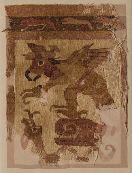Textile Fragment, c. 50-650. Peru, Moche, north coast, 1st-7th century. Cotton and camelid fiber;