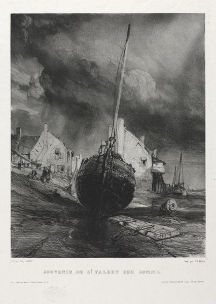 Six Marines: Souvenir Saint Valéry-sur-Somme, 1833. Eugène Isabey (French, 1803-1886), Morlot,