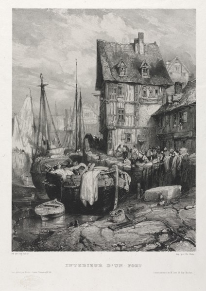 Six Marines: Interior of a Port, 1833. Eugène Isabey (French, 1803-1886), Morlot, Paris and McLean.