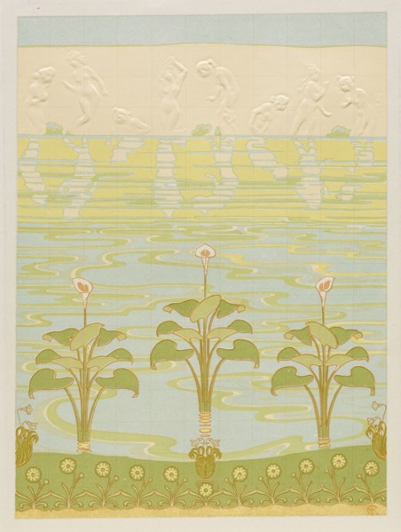 Decoration in Enameled Tiles for Bathroom, 1898. Félix Albert Anthyme Aubert (French, 1866-1940),