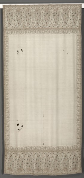 Long Shawl, c. 1815. Europe (England, Scotland or France), 19th century. Twill weave ground with