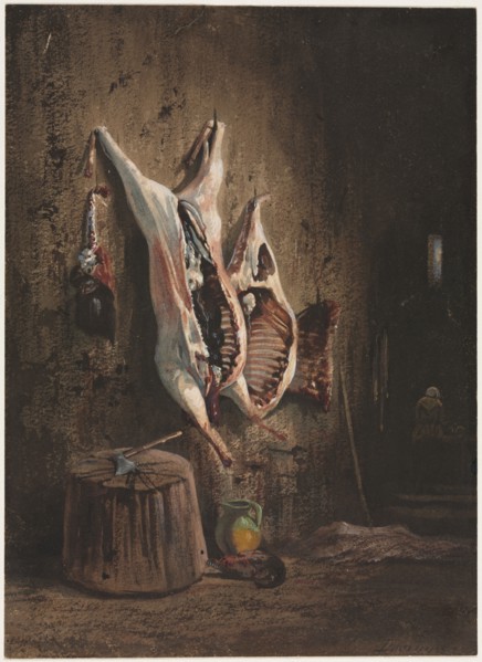 Carcasses, 1840-1860. Alexandre-Gabriel Decamps (French, 1803-1860). Watercolor and gouache; sheet:
