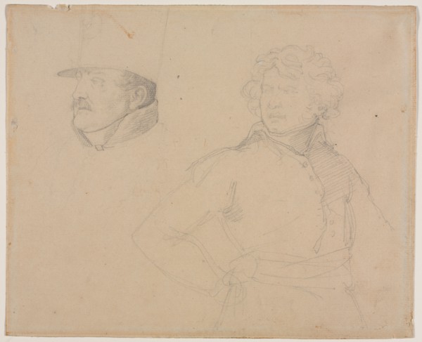 Study of Two Soldiers, 1818-1819. Théodore Géricault (French, 1791-1824). Pencil on white laid