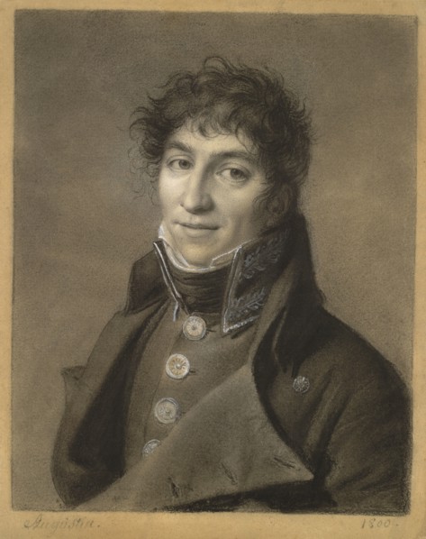 Portrait of a Man, 1800. Jean-Baptiste Jacques Augustin (French, 1759-1832). Black chalk with