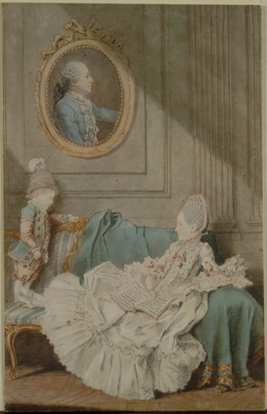 Madame Millin du Perreux and Her Son, with a Painted Portrait of Monsieur Jérôme-Robert Millin du