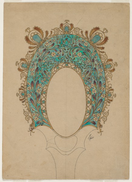 Design for a Hand Mirror, c. 1900-1902. Félix Bracquemond (French, 1833-1914). Ink on paper; sheet:
