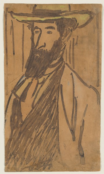 Portrait of Aristride Maillol, c. 1890. József Rippl-Ronai (Hungarian, 1861-1927). Brown ink