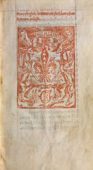 Printed Book of Hours (Use of Rome): fol. 1r, Printers Mark, 1510. Guillaume Le Rouge (French,