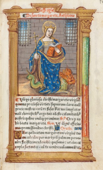Printed Book of Hours (Use of Rome):  fol. 110r, St. Margaret, 1510. Guillaume Le Rouge (French,