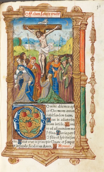 Printed Book of Hours (Use of Rome): fol. 55r, The Crucifixion, 1510. Guillaume Le Rouge (French,