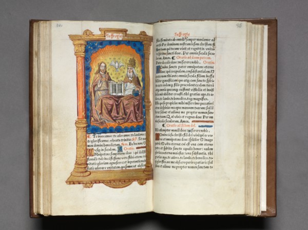 Printed Book of Hours (Use of Rome):  fol. 95r, The Trinity, 1510. Guillaume Le Rouge (French,