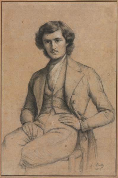 Portrait of a Young Man, 1837. Louis Léopold Boilly (French, 1761-1845). Black chalk heightened