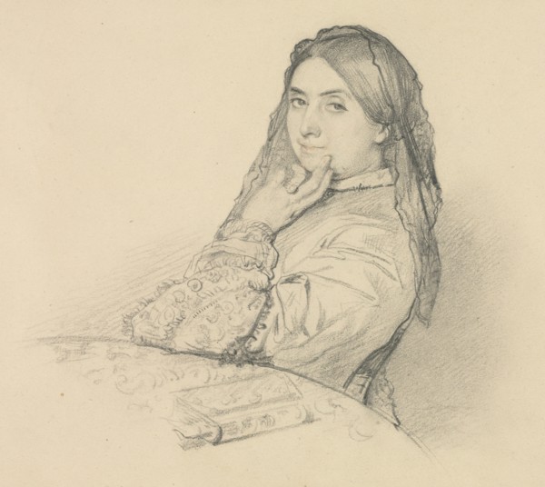 Portrait of his Mother, 1851. Henri Lehmann (French, 1814-1882). Graphite with slight red chalk on