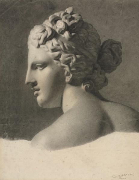 Study of a Plaster Cast (a la bosse), 1806. Frederic Millet (French, 1786-1859). Black chalk with