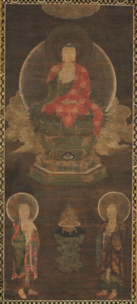Shakyamuni Triad: Buddha Attended by Manjushri and Samantabhadra (Buddha), late 1300s. China,