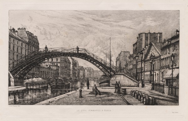 Le Quai Jemmapes à Paris, 1881. Lucien Gautier (French, 1850-1925). Etching; sheet: 29.7 x 43.1 cm