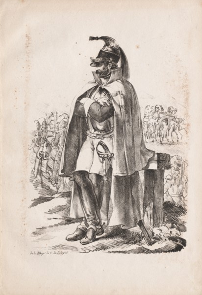 Military Costumes: Cavalry Man , 1814-1818. Nicolas Toussaint Charlet (French, 1792-1845).