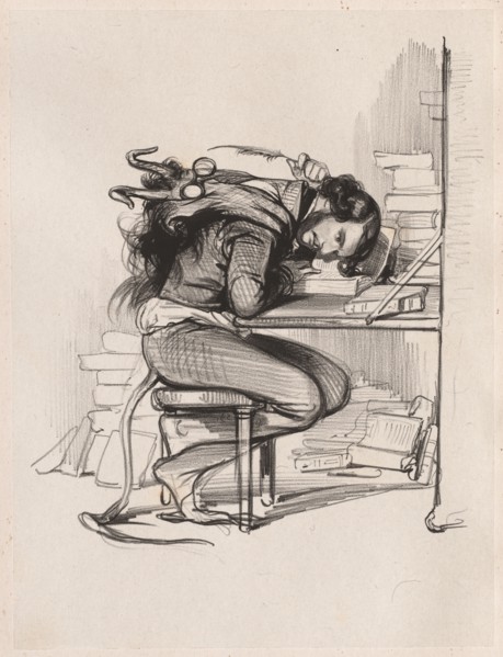 Émile Forgues (Old Nick), c. 1835-1840. Paul Gavarni (French, 1804-1866). Lithograph on chine