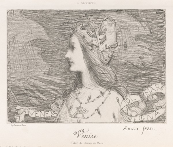 Venice, 1892. Edmond François Aman-Jean (French, 1858-1936), Lemercier. Lithograph on chine collé