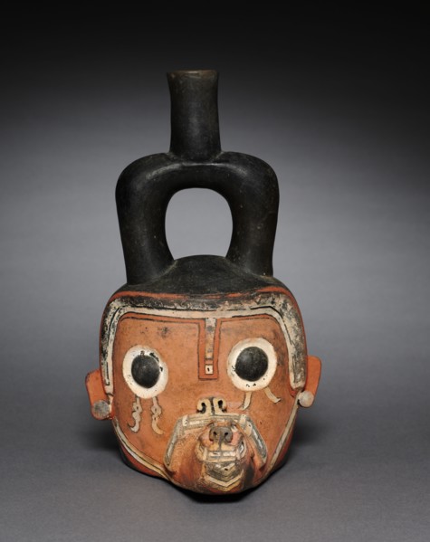Deity-Head Vessel, 900-400 B.C.. Peru, North Coast, Tembladera people, Early Horizion (900-400 B.C