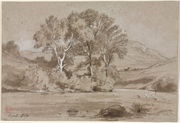 View Near Tivoli (Vue prise à Tivoli), 1857. Jean Achille Benouville (French, 1815-1891). Brown