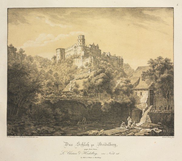 Six Views of Heidelberg Castle: Eastward , 1820. Ernst Fries (German, 1801-1833), Mohr & Winter,