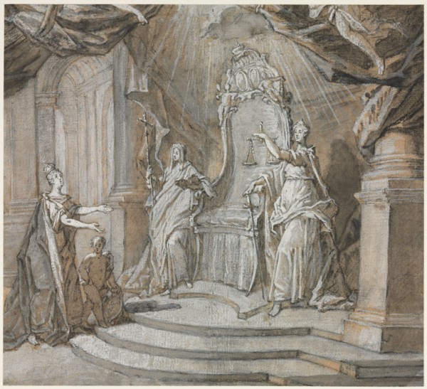 Madame de Maintenon Returning to the Catholic Church [1], 1700s. Charles Dominique Joseph Eisen