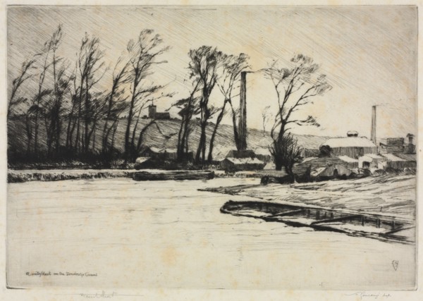 A Wintry Blast on the Stourbridge Canal, 1890. Frank Short (British, 1857-1945), Print Collectors'